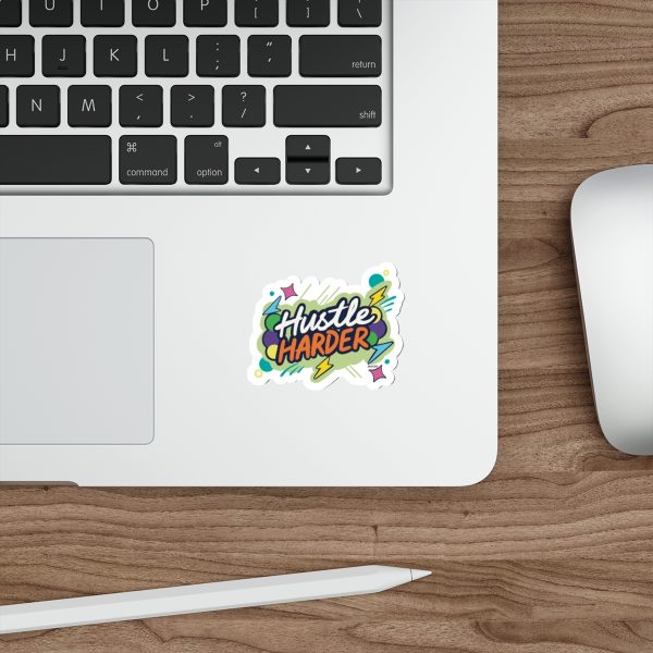 Hustle Harder Motivational Die Cut Sticker - Image 6