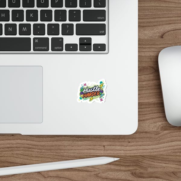 Hustle Harder Motivational Die Cut Sticker - Image 2