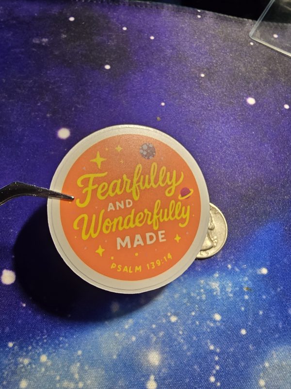 Fearfully and Wonderfully Made Christian Vinyl Matte Sticker – Psalm 139:14 Scripture Decal - Image 2